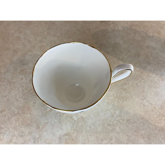 Delphine Bone China Tea Cup and Saucer England White Pink Roses - Picture 6 of 9